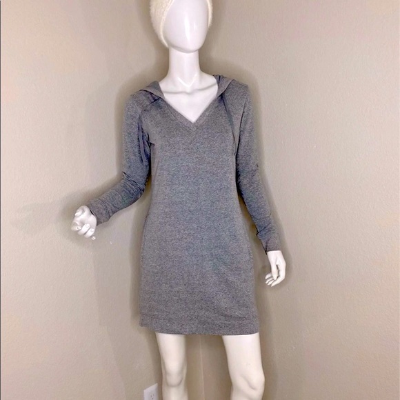 NICE GRAY L/S HOODIE SWEATSHIRT DRESS! - Picture 4 of 5